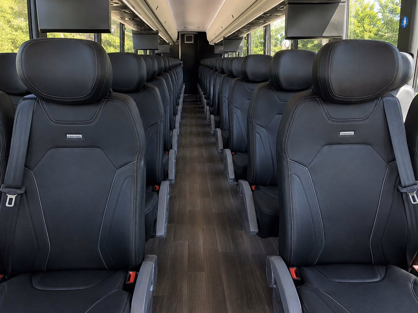 56 passenger charter bus interior